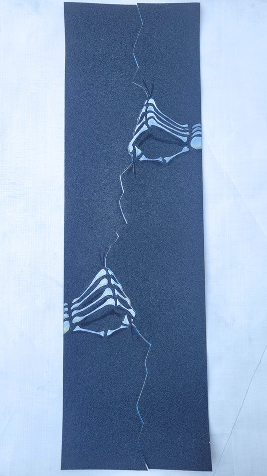 Skeleton Hands Tearing grip tape sheet