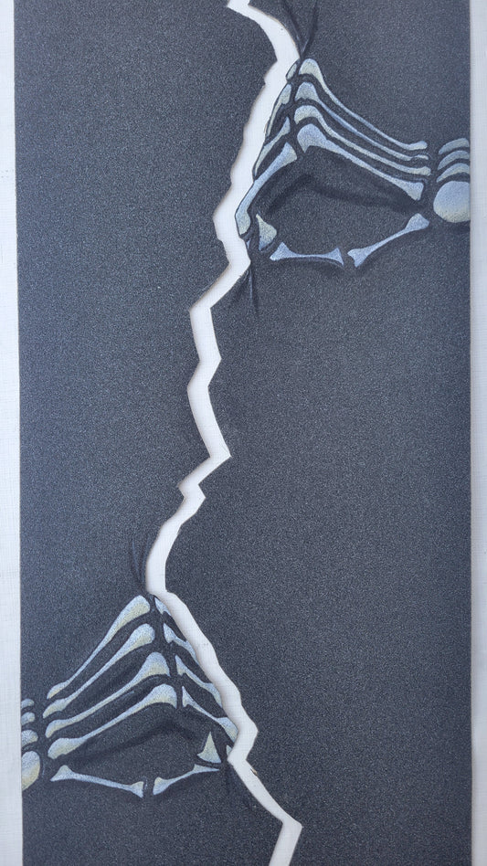 Skeleton Hands Tearing grip tape sheet